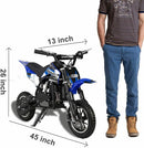 49CC 2-Stroke Kids Off-Road Dirt Bike Gas Powered Motorcycle(Oil Mix Required) Blue