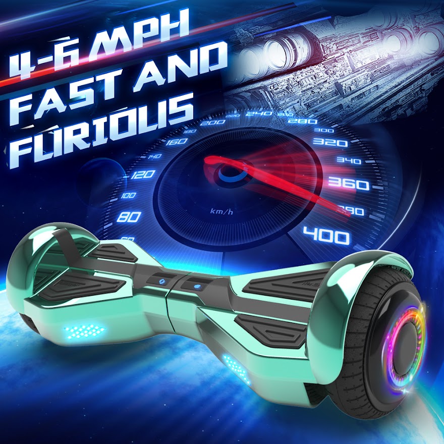 Triangle Hoverboard with Bluetooth Speaker, 6.5 inch LED Wheels, Dual 200W Motor up to 6.2 MPH, UL2272 Certified Self Balancing Scooters for Kids Adults