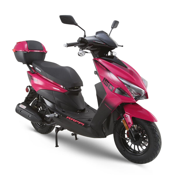 RAPPI RSS-50 PINK Street Legal Scooter 50-49cc Equipped With Rear Storage Trunk, Four Stroke, Cylinder, CVT