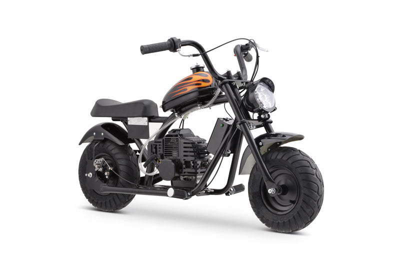 HOVER HEART Gas Mini Chopper Bike, DB004 Model 49.4 CC 2-Stroke Dirt Bike with Big Headlight, Premium Tire, Metal Frame, Disc Brakes, Max Load 165Lbs, Up to 20Mph, EPA Approved