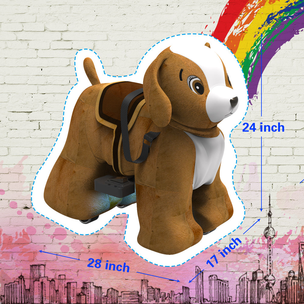 Electric Stuffed Ride on Dog Animals for 3-7 Years Old