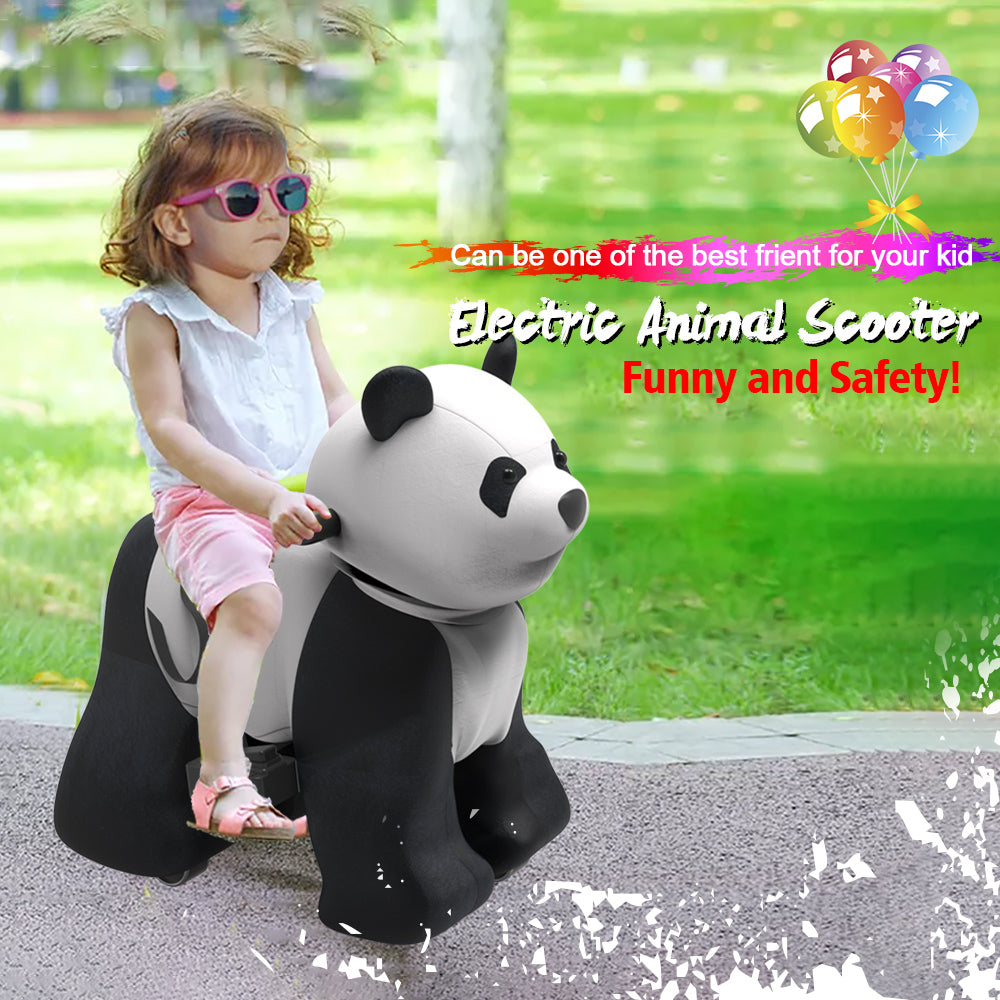 Electric Stuffed Ride on Panda Toy Animals for 3-7 Years Old (6V/7A)