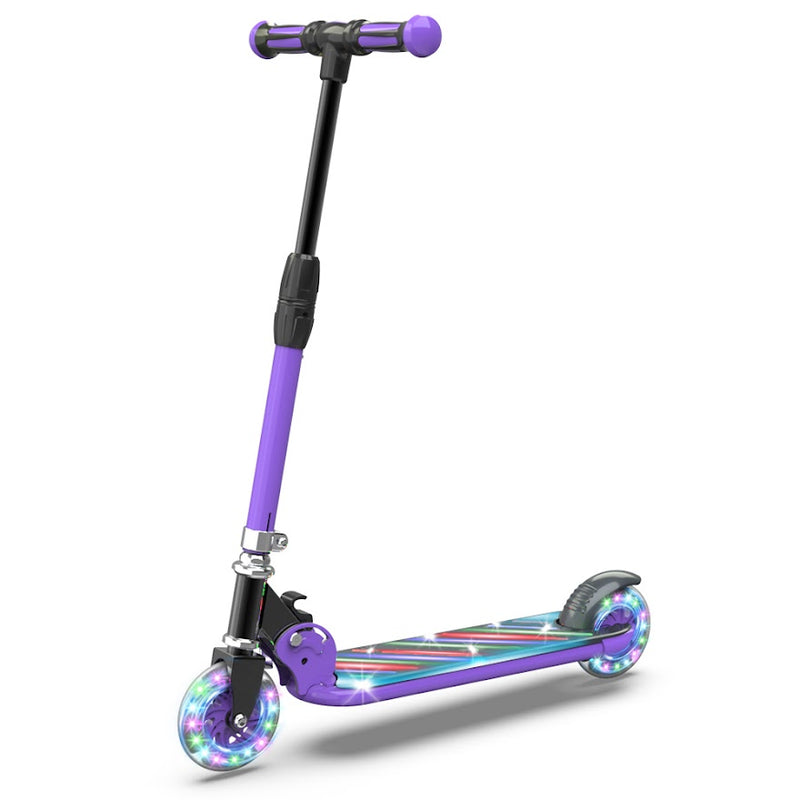 HOVERSTAR Kick Scooter for Kids, LED Light Up Wheels and Pedal, 3 Adjustable Height(27, 29, 31inch) Suitable for Children of More Ages