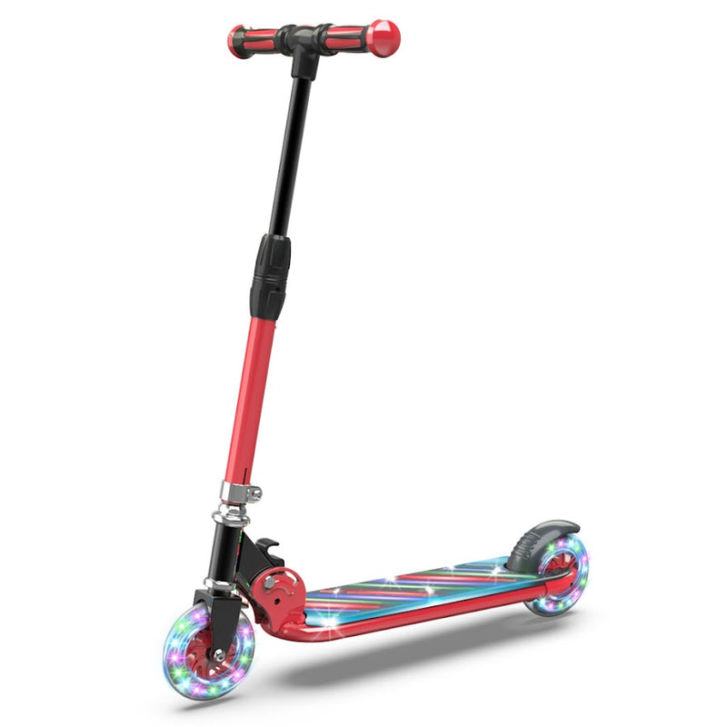 HOVERSTAR Kick Scooter for Kids, LED Light Up Wheels and Pedal, 3 Adjustable Height(27, 29, 31inch) Suitable for Children of More Ages