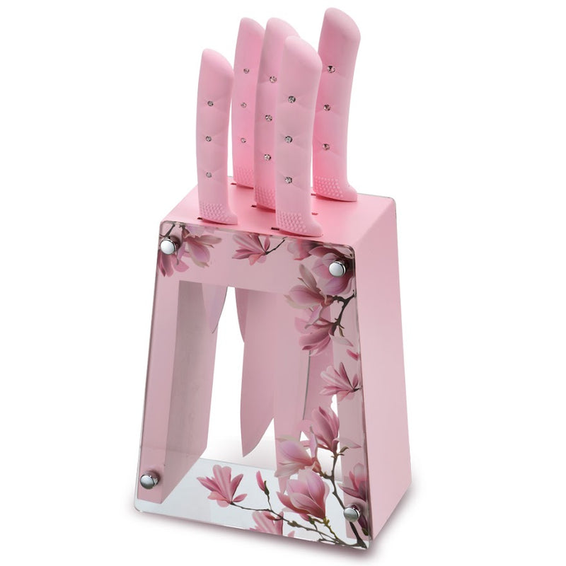 6 Pieces Ceramic Knife Set with Knife Block Holder