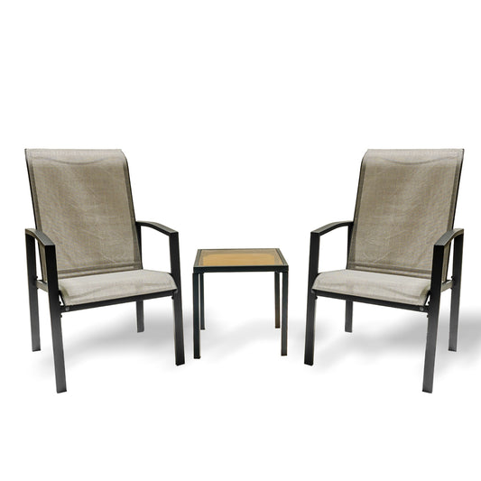 V-FIRE Outdoor Patio & Porch Furniture Sets 3 Pieces, All-Weather Chairs and Table