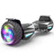 H-Warrior Hoverboard with LED Wheels, Bluetooth Speaker | Chrome Black