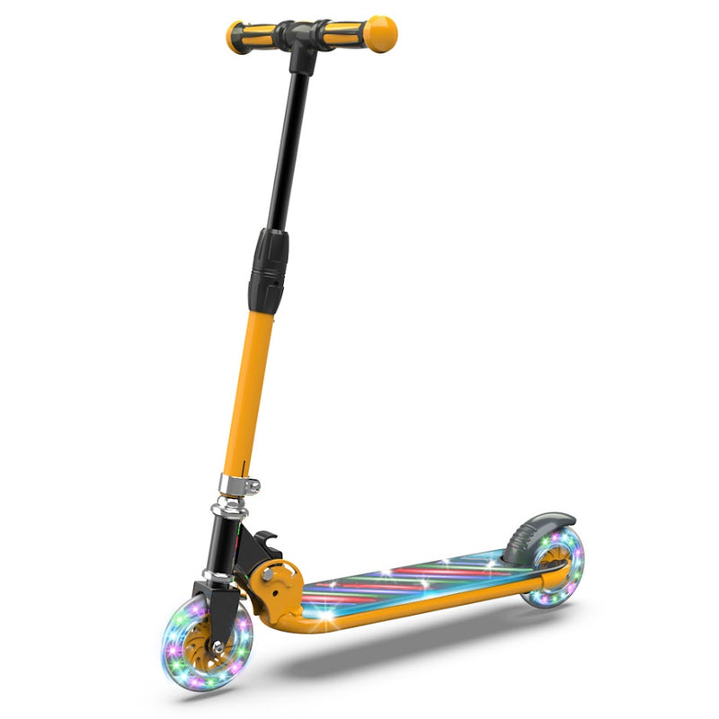 HOVERSTAR Kick Scooter for Kids, LED Light Up Wheels and Pedal, 3 Adjustable Height(27, 29, 31inch) Suitable for Children of More Ages