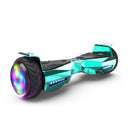 H-Warrior Hoverboard with LED Wheels, Bluetooth Speaker | Chrome Turquoise