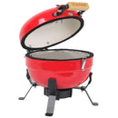 Ceramic BBQ Grill 8inch, Easy to carry, for Outdoor Cooking, Picnic, Patio, Backyard，red