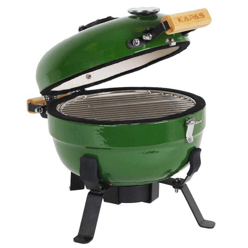 Ceramic BBQ Grill 8inch, Easy to carry, for Outdoor Cooking, Picnic, Patio, Backyard，green