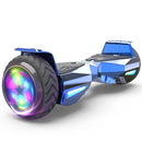 H-Warrior Hoverboard with LED Wheels, Bluetooth Speaker | Chrome Blue