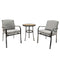 3Pcs Outdoor Indoor Patio Furniture Conversation Sets Steel Frame Table and Chairs Set with Cushions