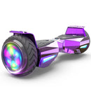 H-Warrior Hoverboard with LED Wheels, Bluetooth Speaker | Chrome Purple