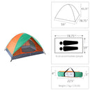 Outdoor/Indoor 2 person Camping Dome Tent, Double Door Windproof for Camping, Hiking, Backpacking & Mountaineering