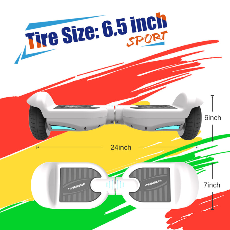6.5" LED Flash Wheel Hoverboard with Bluetooth Speaker | White
