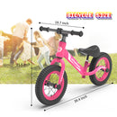 HOVER HEART Lightweight Kid's Balance Bike, 12'' Sports Balance Bike for Toddlers 18~48 Months, 2~4 Years Old with Adjustable seat and Absorbing Pneumatic Tire (Pink)