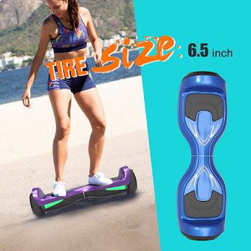 Bluetooth Hoverboard with Pearl Skin, 6.5" Self Balancing Scooter with Wireless Speaker for Music, with LED Light up Pedal and Wheels for Fun