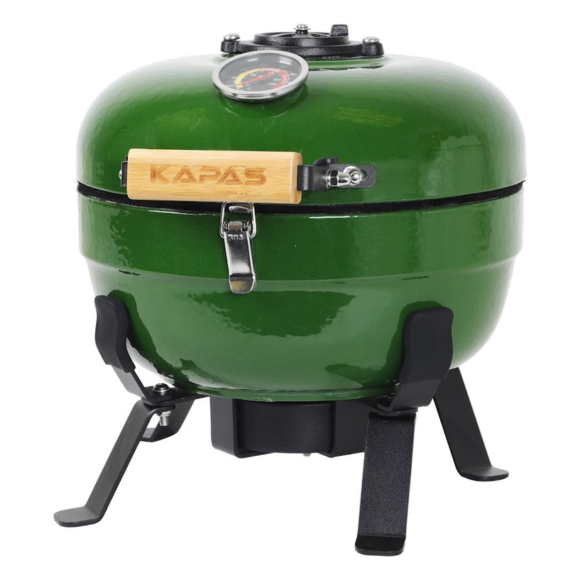 Ceramic BBQ Grill 8inch, Easy to carry, for Outdoor Cooking, Picnic, Patio, Backyard，green