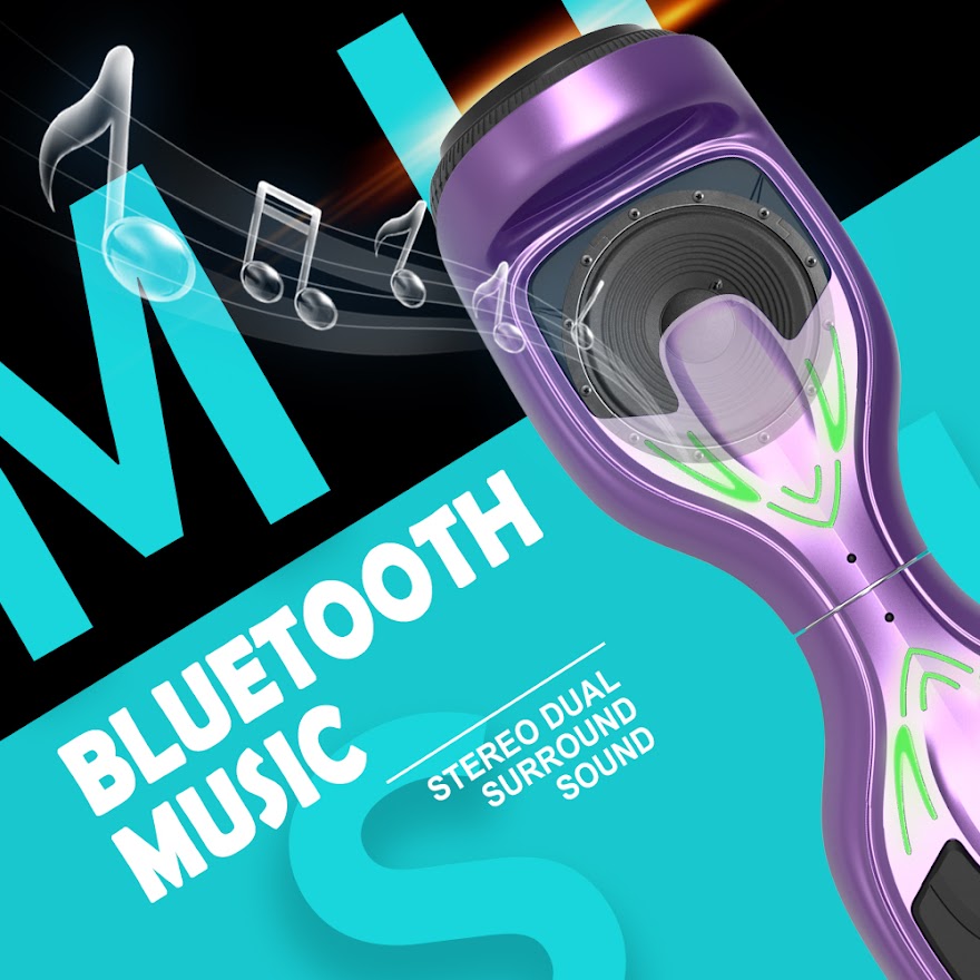 Bluetooth Hoverboard with Pearl Skin, 6.5" Self Balancing Scooter with Wireless Speaker for Music, with LED Light up Pedal and Wheels for Fun