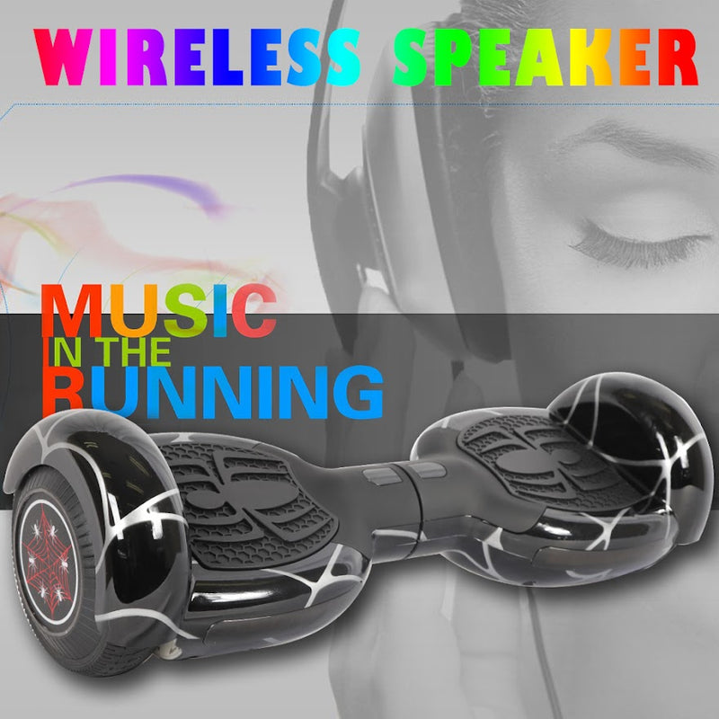 Spider Hoverboard Self Balancing Scooter 6.5" Two-Wheel Hoverboards with Bluetooth Speaker and LED Lights Electric Scooter for Kids and Adult