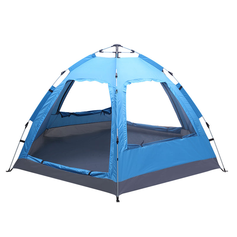 Waterproof Instant Pop Up Camping Tent , 3-4 Person Easy Quick Setup Dome Family Tents for Camping, Double Layer Flysheet Can be Used as Pop up Sun Shade