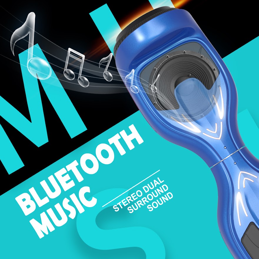 Bluetooth Hoverboard with Pearl Skin, 6.5" Self Balancing Scooter with Wireless Speaker for Music, with LED Light up Pedal and Wheels for Fun