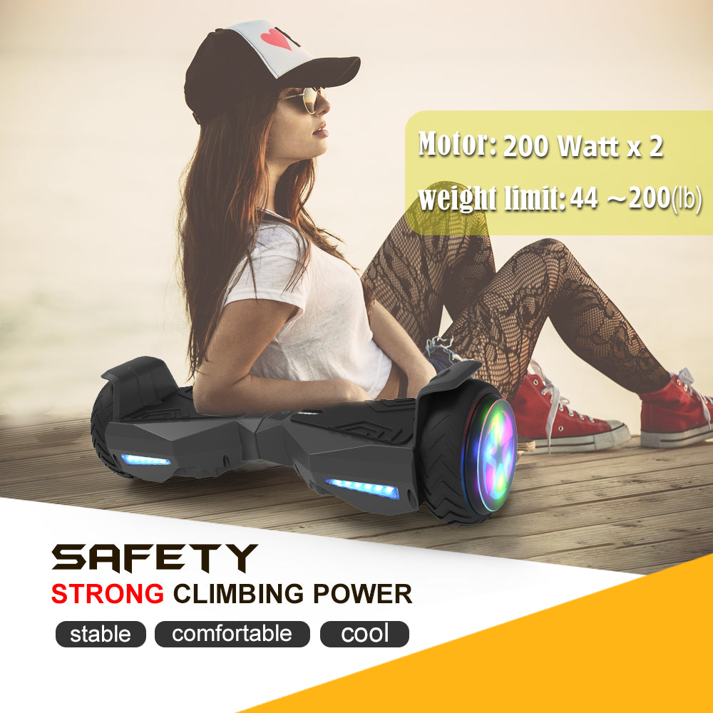 H-Warrior Hoverboard with LED Wheel | Black