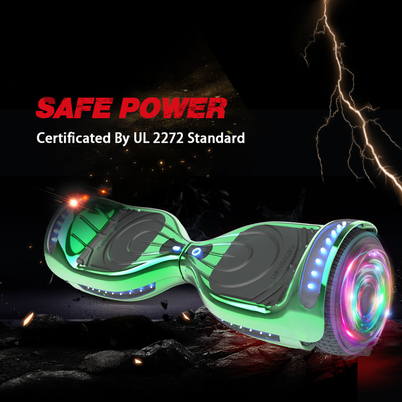 HOVERSTAR Hoverboard All New Version-HS2.0, Chrome Color & Coating Skins Two Wheels Self-Balancing Scooter with Wireless Speaker Playing Music & Led Wheels Flashing Lights