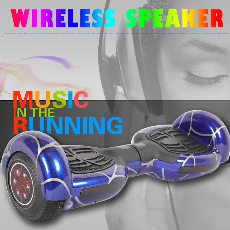 Spider Hoverboard Self Balancing Scooter 6.5" Two-Wheel Hoverboards with Bluetooth Speaker and LED Lights Electric Scooter for Kids and Adult