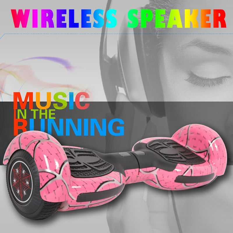 Spider Hoverboard Self Balancing Scooter 6.5" Two-Wheel Hoverboards with Bluetooth Speaker and LED Lights Electric Scooter for Kids and Adult