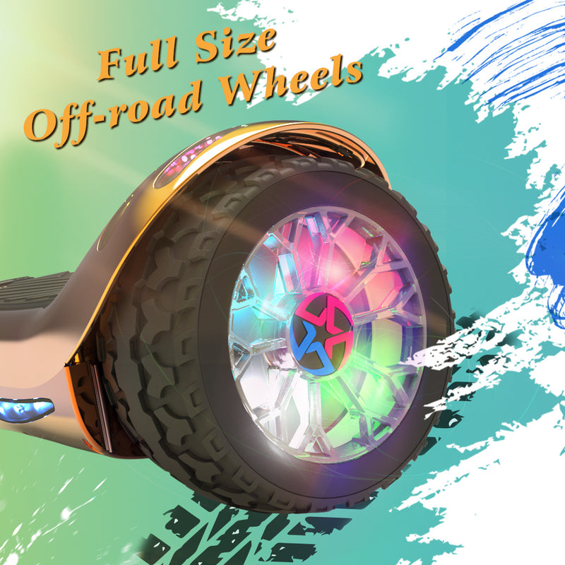 H-Rogue All-Terrain Bluetooth Hoverboard with Light-Up Wheels | RoseGold