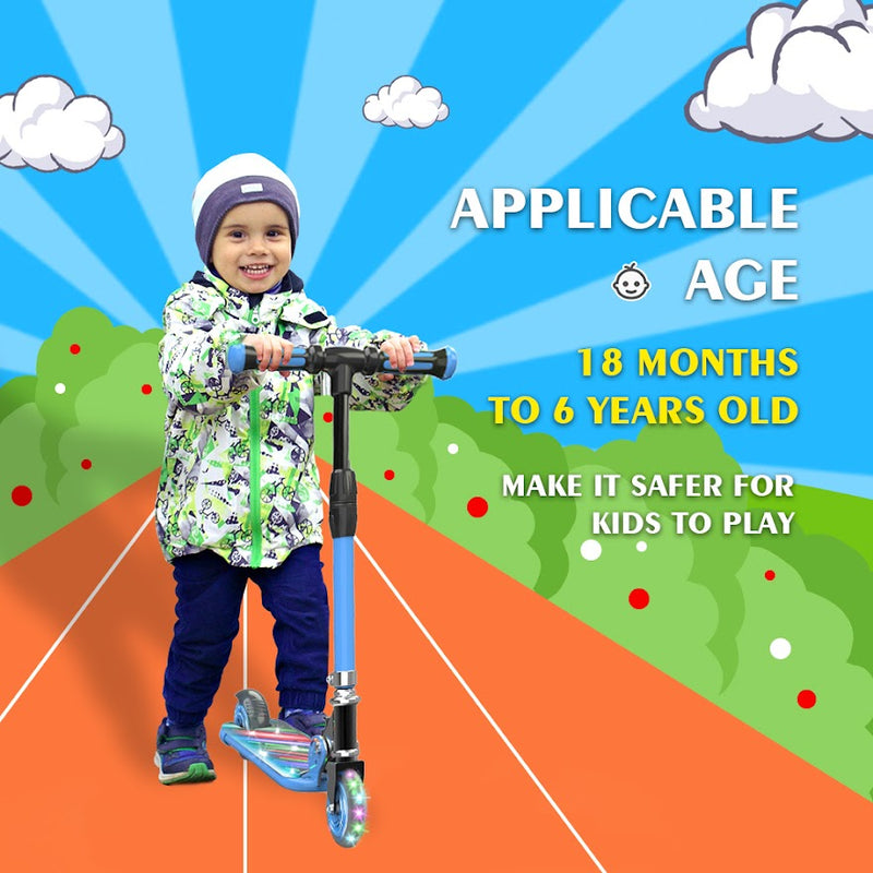 HOVERSTAR Kick Scooter for Kids, LED Light Up Wheels and Pedal, 3 Adjustable Height(27, 29, 31inch) Suitable for Children of More Ages