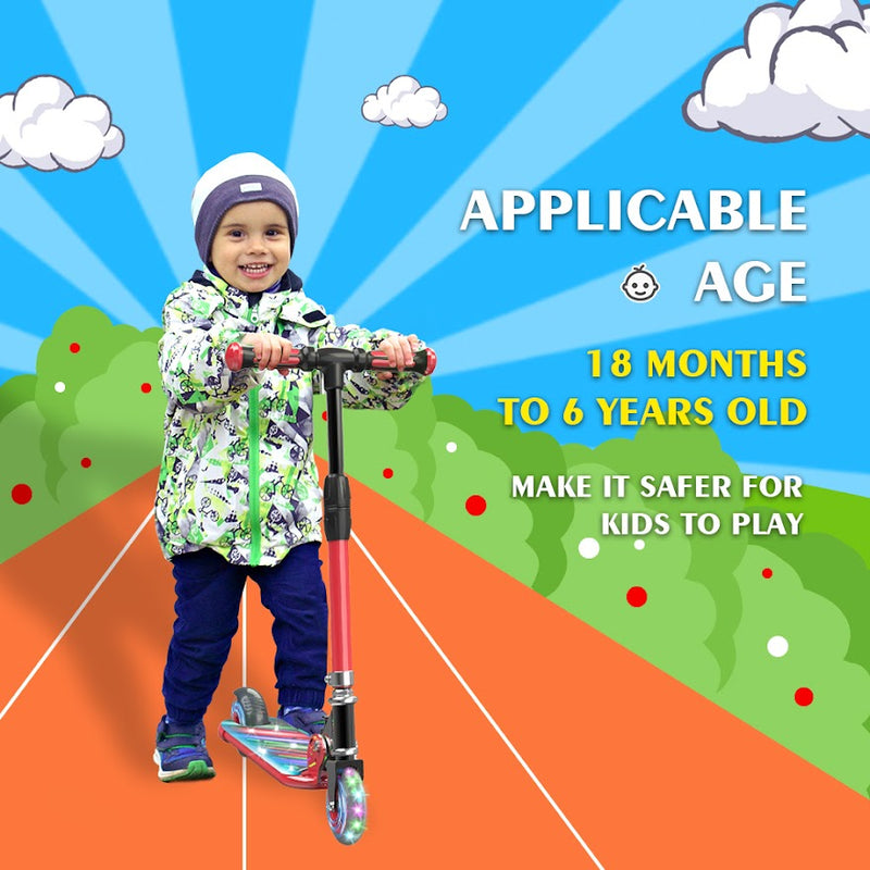 HOVERSTAR Kick Scooter for Kids, LED Light Up Wheels and Pedal, 3 Adjustable Height(27, 29, 31inch) Suitable for Children of More Ages