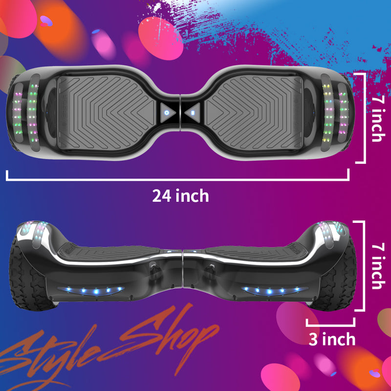 H-Rogue All-Terrain Bluetooth Hoverboard with Light-Up Wheels | Black