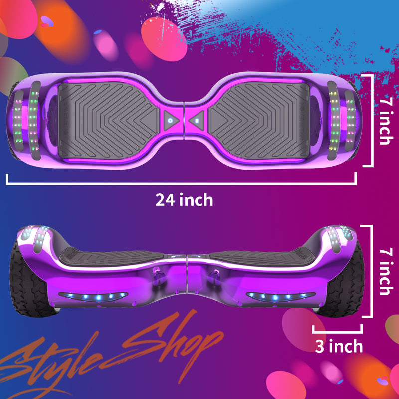 H-Rogue All-Terrain Bluetooth Hoverboard with Light-Up Wheels | Purple