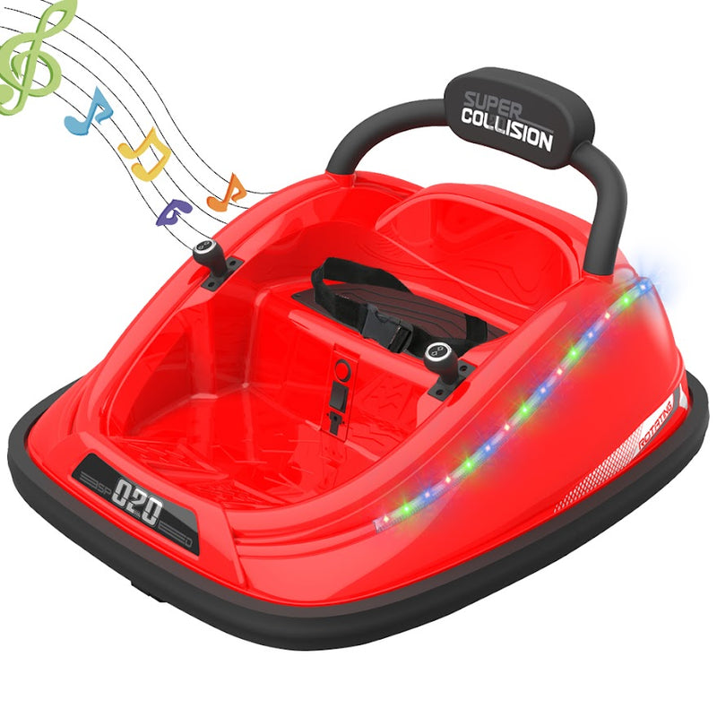 Kids Toy Electric Ride On Bumper Car Vehicle with Remote Control, LED Lights & 360 Degree Spin