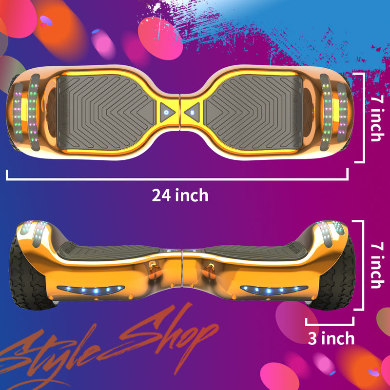 H-Rogue All-Terrain Bluetooth Hoverboard with Light-Up Wheels | RoseGold