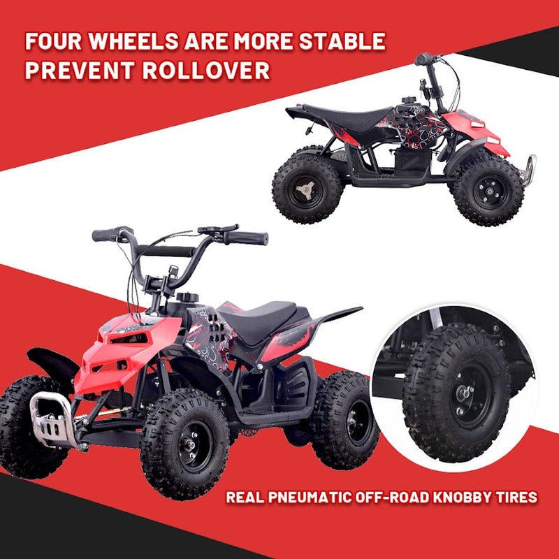 SKRT MONSTER INSECT 24V 100W ALL TERRIAN MINI ELECTRIC QUAD BIKE ATV FOR KIDS (6~12 YEARS OLD)Red