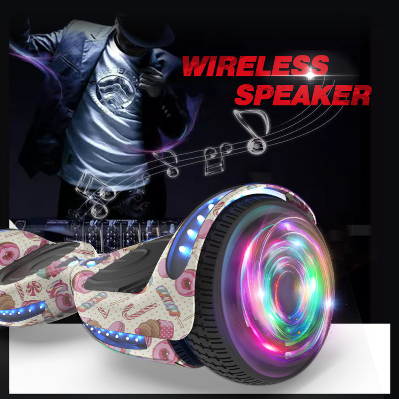 K6 6.5" Hoverboard LED Flash Wheel with Bluetooth Speaker | Candy