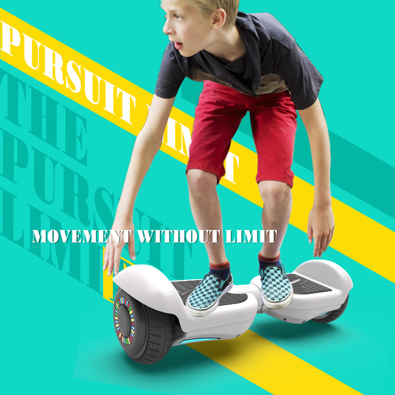 6.5" LED Flash Wheel Hoverboard with Bluetooth Speaker | White