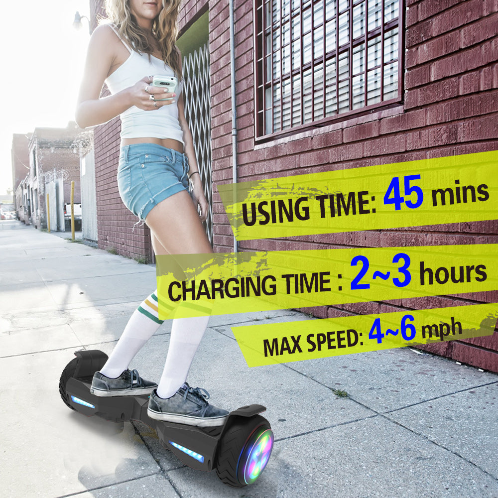 H-Warrior Hoverboard with LED Wheel | Black
