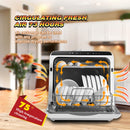 Portable Countertop Dishwasher, Two Modes of Water Filling with Cup or Pipe, Included Lights and Faucet Adapter, Fruit & Vegetable Basket, Cup.