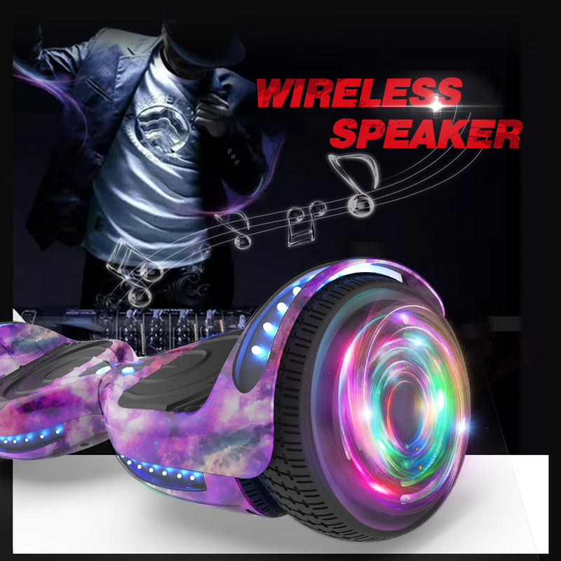 HOVERSTAR Hoverboard All New Version-HS2.0, Chrome Color & Coating Skins Two Wheels Self-Balancing Scooter with Wireless Speaker Playing Music & Led Wheels Flashing Lights