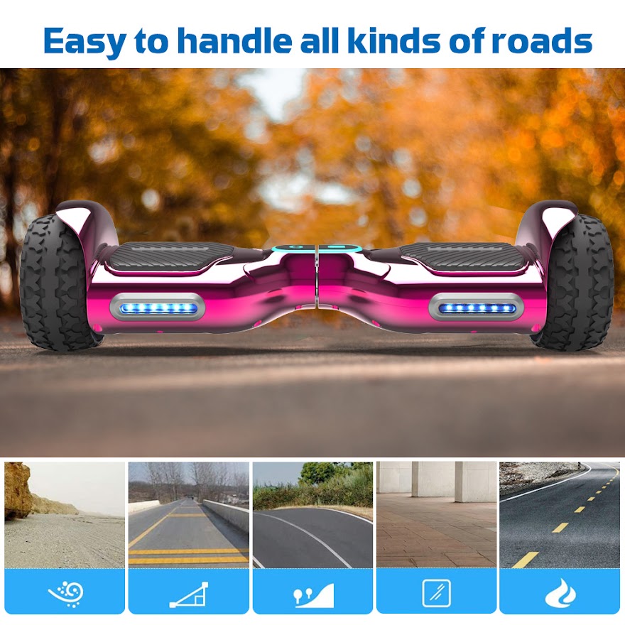 Hoverboard Self Balancing Scooter for Kids  Hover Board with 6.5"  wide Wheels Built-in Bluetooth Speaker Bright LED Lights UL2272 Certified