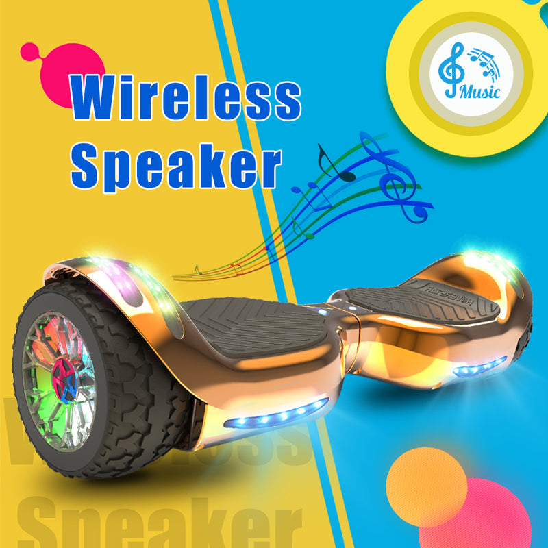 H-Rogue All-Terrain Bluetooth Hoverboard with Light-Up Wheels | RoseGold