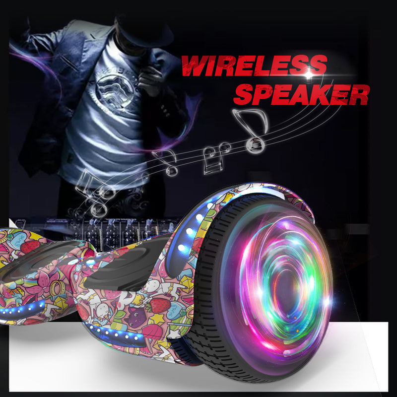 HOVERSTAR Hoverboard All New Version-HS2.0, Chrome Color & Coating Skins Two Wheels Self-Balancing Scooter with Wireless Speaker Playing Music & Led Wheels Flashing Lights