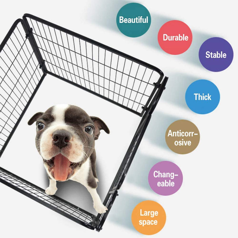 Dog Fence & Pet Playpen, Heavy Duty Foldable Metal Dog Pen 28" Height with Door for Outdoor Exercise, Indoor Kennels