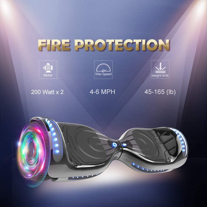 HOVERSTAR Hoverboard All New Version-HS2.0, Chrome Color & Coating Skins Two Wheels Self-Balancing Scooter with Wireless Speaker Playing Music & Led Wheels Flashing Lights