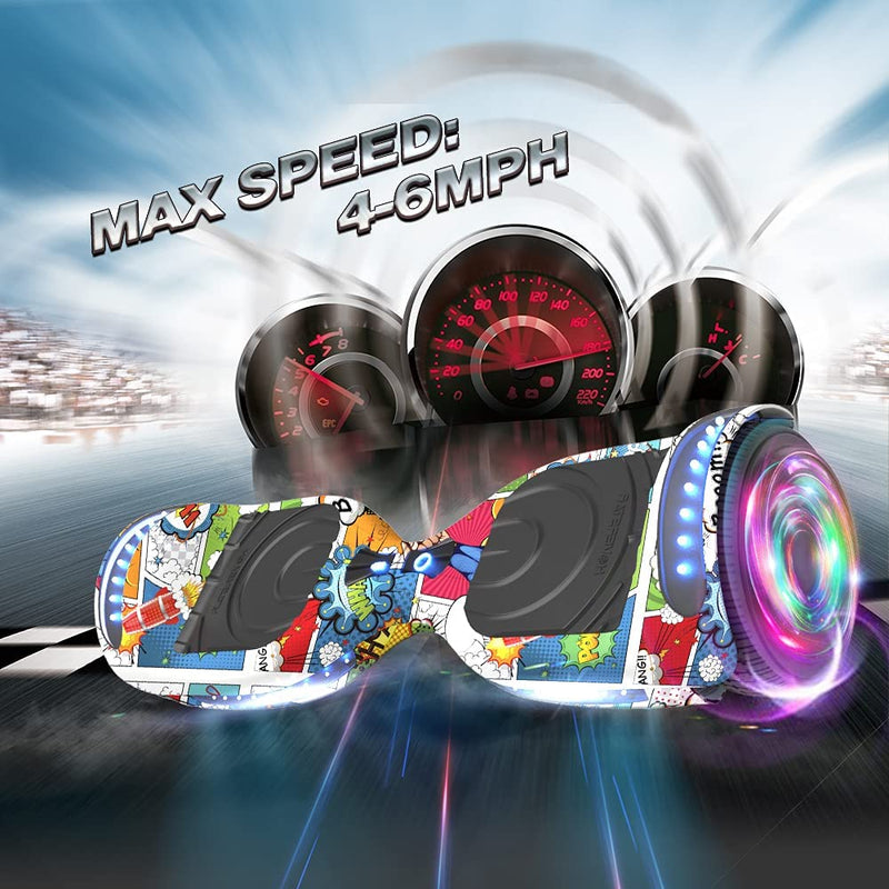 HOVERSTAR Hoverboard All New Version-HS2.0, Chrome Color & Coating Skins Two Wheels Self-Balancing Scooter with Wireless Speaker Playing Music & Led Wheels Flashing Lights